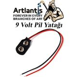 Artlantis 9 Volt Pil Yatağı 1 Adet 9V Pil Yuvası Ikili 9V Pil Başlığı Pil Tutucu Okul Hobi Elektrik Deney - Siyah - Standart
