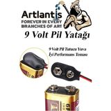 Artlantis 9 Volt Pil Yatağı 5 Adet 9V Pil Yuvası Ikili 9V Pil Başlığı Pil Tutucu Okul Hobi Elektrik Deney - Siyah - Standart