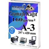 Artlantis A3 Gramajlı Fotokopi Kağıdı 50 Adet 160 gr Sertifika Kağıdı Kalın Kağıt Baskı Tüm Yazıcılara Uyumlu 29.7X42CM Ofis Büro