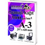 Artlantis A3 Gramajlı Fotokopi Kağıdı 50 Adet 300 gr Sertifika Kağıdı Kalın Kağıt Baskı Tüm Yazıcılara Uyumlu 29.7X42CM Ofis Büro - 1