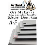 Artlantis A3 Mukavva Gri 2.5 mm 10 Adet 1 Paket 29.7 x 42 cm A - 3 Mukavva 2 5 mm Kalınlığında A - 3 Mukavva - Standart - 29,7x42 cm