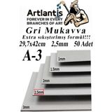 Artlantis A3 Mukavva Gri 2.5 mm 50 Adet 1 Paket 29.7 x 42 cm A - 3 Mukavva 2 5 mm Kalınlığında A - 3 Mukavva - Standart - 29,7x42 cm