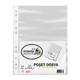 Artlantis A3 Poşet Dosya Dik 10 lu Şeffaf Föy Dosya 1 Paket Ofis Okul Büro Kenarı Delikli Poşet Dosya