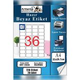 Artlantis A4 36 Lı Hazır Etiket 45x30 Mm 20 Sayfa 1 Paket 36 Lı Kendinden Yapışkanlı Fotokopi Lazer İnkjet Kağıdı Yazıcılar İçin