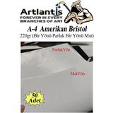 Artlantis A4 Amerikan Bristol Karton 21 x 29 7 cm 50 Adet 220 gr Bir Tarafı Parlak Bir Tarafı Mat Kağıt Biristol Karton - Beyaz - Standart