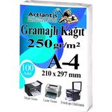 Artlantis A4 Gramajlı Fotokopi Kağıdı 100 Adet 250 gr Sertifika Kağıdı Kalın Kağıt Baskı Tüm Yazıcılara Uyumlu 21X29.7CM Ofis Büro