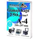 Artlantis A4 Gramajlı Fotokopi Kağıdı 50 Adet 250 gr Sertifika Kağıdı Kalın Kağıt Baskı Tüm Yazıcılara Uyumlu 21X29.7CM Ofis Büro