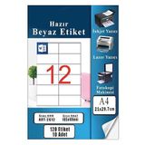 Artlantis A4 Hazır Etiket 105x48 mm 10 Sayfa 1 Paket 12 li Kendinden Yapışkanlı Fotokopi Lazer İnkjet Kağıdı Yazıcılar İçin Uyumlu