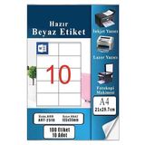 Artlantis A4 Hazır Etiket 105X56 mm 10 Sayfa 1 Paket 10 Lu Kendinden Yapışkanlı Fotokopi Lazer Inkjet Kağıdı Yazıcılar Için Uyumlu