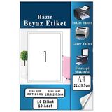 Artlantis A4 Hazır Etiket 199.6x289.1 mm 10 Sayfa 1 Paket Kendinden Yapışkanlı Fotokopi Lazer İnkjet Kağıdı Yazıcılar İçin Uyumlu