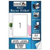 Artlantis A4 Hazır Etiket 199.6x289.1 Mm 20 Sayfa 1 Paket Kendinden Yapışkanlı Fotokopi Lazer İnkjet Kağıdı Yazıcılar İçin Uyumlu
