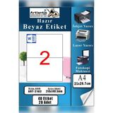 Artlantis A4 Hazır Etiket 210X148.5 mm 20 Sayfa 1 Paket 2 Li Kendinden Yapışkanlı Fotokopi Lazer Inkjet Kağıdı Yazıcılar Için - Standart