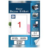 Artlantis A4 Hazır Etiket 210X297 mm 10 Sayfa 1 Paket Kendinden Yapışkanlı Fotokopi Lazer Inkjet Kağıdı Yazıcılar Için Uyumlu