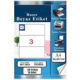 Artlantis A4 Hazır Etiket 210X99 mm 10 Sayfa 1 Paket Kendinden Yapışkanlı Fotokopi Lazer Inkjet Kağıdı Yazıcılar Için Uyumlu