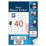 Artlantis A4 Hazır Etiket 52.5X29.7 mm 10 Sayfa 1 Paket 40 Lı Kendinden Yapışkanlı Fotokopi Lazer Inkjet Kağıdı Yazıcılar Için Uyumlu