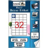 Artlantis A4 Hazır Etiket 52.5X35 mm 10 Sayfa 1 Paket Kendinden Yapışkanlı Fotokopi Lazer Inkjet Kağıdı Yazıcılar Için Uyumlu