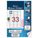 Artlantis A4 Hazır Etiket 63.5x25.4 mm 10 Sayfa 1 Paket Kendinden Yapışkanlı Fotokopi Lazer İnkjet Kağıdı Yazıcılar İçin Uyumlu
