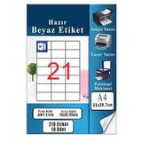 Artlantis A4 Hazır Etiket 70X42 mm 10 Sayfa 1 Paket 21 Li Kendinden Yapışkanlı Fotokopi Lazer Inkjet Kağıdı Yazıcılar Için Uyumlu