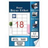 Artlantis A4 Hazır Etiket 70x46 mm 10 Sayfa 1 Paket 18 li Kendinden Yapışkanlı Fotokopi Lazer İnkjet Kağıdı Yazıcılar İçin Uyumlu