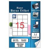 Artlantis A4 Hazır Etiket 70x56 mm 10 Sayfa 1 Paket 15 li Kendinden Yapışkanlı Fotokopi Lazer İnkjet Kağıdı Yazıcılar İçin Uyumlu