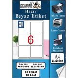 Artlantis A4 Hazır Etiket 99.1X93.1 mm 10 Sayfa 1 Paket Kendinden Yapışkanlı Fotokopi Lazer Inkjet Kağıdı Yazıcılar Için Uyumlu - Standart
