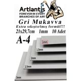 Artlantis A4 Mukavva Gri 1.0 mm 10 Adet 1 Paket 21 x 29 7 cm A-4 Mukavva 1 0 mm Kalınlığında A-4 Mukavva - Standart - 21X29,7 cm