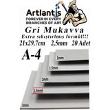 Artlantis A4 Mukavva Gri 2.5 mm 20 Adet 1 Paket 21 x 29 7 cm A - 4 Mukavva 2 5 mm Kalınlığında A - 4 Mukavva - Standart - 21x29,7 cm