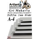 Artlantis A4 Mukavva Gri 3 mm 10 Adet 1 Paket 21 x 29.7 cm A - 4 Mukavva 3 mm Kalınlığında A - 4 Mukavva - Standart - 21x29,7 cm