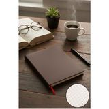 Artlantis A4 Termo Deri Kapaklı Defter Kareli 160 Yaprak 1 Adet 21.29.7cm Okul Defteri Kareli Defter Sert Kapaklı - Kahverengi