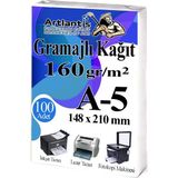 Artlantis A5 Gramajlı Fotokopi Kağıdı 100 Adet 160 gr Sertifika Kağıdı Kalın Kağıt Baskı Tüm Yazıcılara Uyumlu 14.8X21CM Ofis Büro