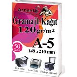 Artlantis A5 Gramajlı Fotokopi Kağıdı 50 Adet 120 gr Sertifika Kağıdı Kalın Kağıt Baskı Tüm Yazıcılara Uyumlu 14.8X21CM Ofis Büro