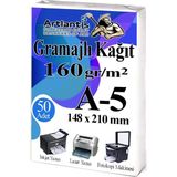 Artlantis A5 Gramajlı Fotokopi Kağıdı 50 Adet 160 gr Sertifika Kağıdı Kalın Kağıt Baskı Tüm Yazıcılara Uyumlu 14.8X21CM Ofis Büro