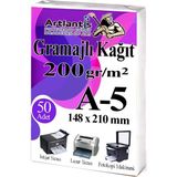Artlantis A5 Gramajlı Fotokopi Kağıdı 50 Adet 200 gr Sertifika Kağıdı Kalın Kağıt Baskı Tüm Yazıcılara Uyumlu 14.8X21CM Ofis Büro