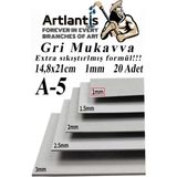 Artlantis A5 Mukavva Gri 1.0 mm 20 Adet 1 Paket 14 8 x 21 cm A-5 Mukavva 1 0 mm Kalınlığında A-5 Mukavva - Standart - 14,8X21 cm
