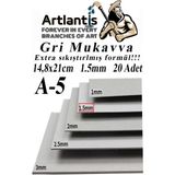 Artlantis A5 Mukavva Gri 1.5 mm 20 Adet 1 Paket 14 8 x 21 cm A-5 Mukavva 1 5 mm Kalınlığında A-5 Mukavva - Standart - 14,8x21 cm