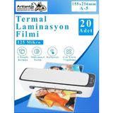 Artlantis A5 Standart Beyaz 125 Mikron 20 Adet Parlak Laminasyon Filmi