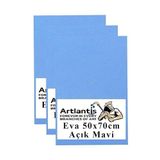 Artlantis Açık Mavi Eva 50x70 cm 3 Adet Eva Süngeri Okul Kreş Anasınıfı Elişi Etkinlikleri
