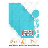 Artlantis Açık Mavi Simli Karton A5 15x20 cm 10 lu 1 Paket Simli Fon Kartonu Parıltılı Kağıt Anasınıfı Kreş Etkinlik Proje