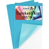 Artlantis Açık Mavi Yapışkanlı Keçe 50X70 cm 3 Adet 2.0 mm Kendinden Yapışkanlı Renkli Hobi Keçesi Elişi Keçe Kumaşı Anasınıfı - Standart
