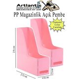 Artlantis Açık Pembe Magazinlik Demonte Plastik 2 Adet Plastik Kutu Klasörü Magazinlik A4 Dosya ve Masa Düzenleyici Sınıf Ev Ofis - Standart