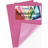 Artlantis Açık Pembe Yapışkanlı Keçe 50X70 cm 3 Adet 2.0 mm Kendinden Yapışkanlı Renkli Hobi Keçesi Elişi Keçe Kumaşı Anasınıfı - Standart