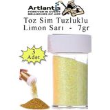 Artlantis Açık Sarı Toz Sim Tuzluklu 7 gr 3 Adet Renkli Toz Sim Epoksi Reçine Okul Etkinlik Dekarasyon Slime - Standart