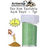 Artlantis Açık Yeşil Toz Sim Tuzluklu 7 gr 3 Adet Renkli Toz Sim Epoksi Reçine Okul Etkinlik Dekarasyon Slime - Standart