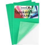 Artlantis Açık Yeşil Yapışkanlı Keçe 50X70 cm 3 Adet 2.0 mm Kendinden Yapışkanlı Renkli Hobi Keçesi Elişi Keçe Kumaşı Anasınıfı - Standart