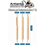 Artlantis Ahşap Alüminyum Kabartma Kalemi 3 Lü 1 Paket Aliminyum Folyo Kabartma Çift Uçlu Izleme Noktalama Kalemi Gravür - Standart - Naturel