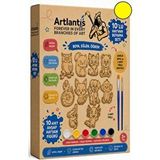 Artlantis Ahşap Boyama 10 Lu 1 Paket 10x15cm Ahşap Boyama Figürü 6 Renk Boya Ve Resim Fırçası Etkinlik Çocuk Gelişim Motor Beceri Çok Renkli
