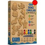 Artlantis Ahşap Boyama 10 Lu 1 Paket 10X15CM Ahşap Boyama Figürü 6 Renk Boya ve Resim Fırçası Etkinlik Çocuk Gelişim Motor Beceri - Kırmızı