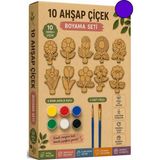Artlantis Ahşap Boyama 10 Lu 1 Paket 10X15CM Ahşap Boyama Figürü 6 Renk Boya ve Resim Fırçası Etkinlik Çocuk Gelişim Motor Beceri - Mor