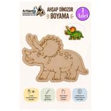 Artlantis Ahşap Boyama Dinozorlar 1 Adet 10x15 Dinazor Boyama Figürü Etkinlik Çocuk Gelişim Motor Beceri Anası