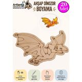 Artlantis Ahşap Boyama Dinozorlar 20 Adet 10X15 Dinazor Boyama Figürü Etkinlik Çocuk Gelişim Motor Beceri Anasınıfı Kreş - Pembe